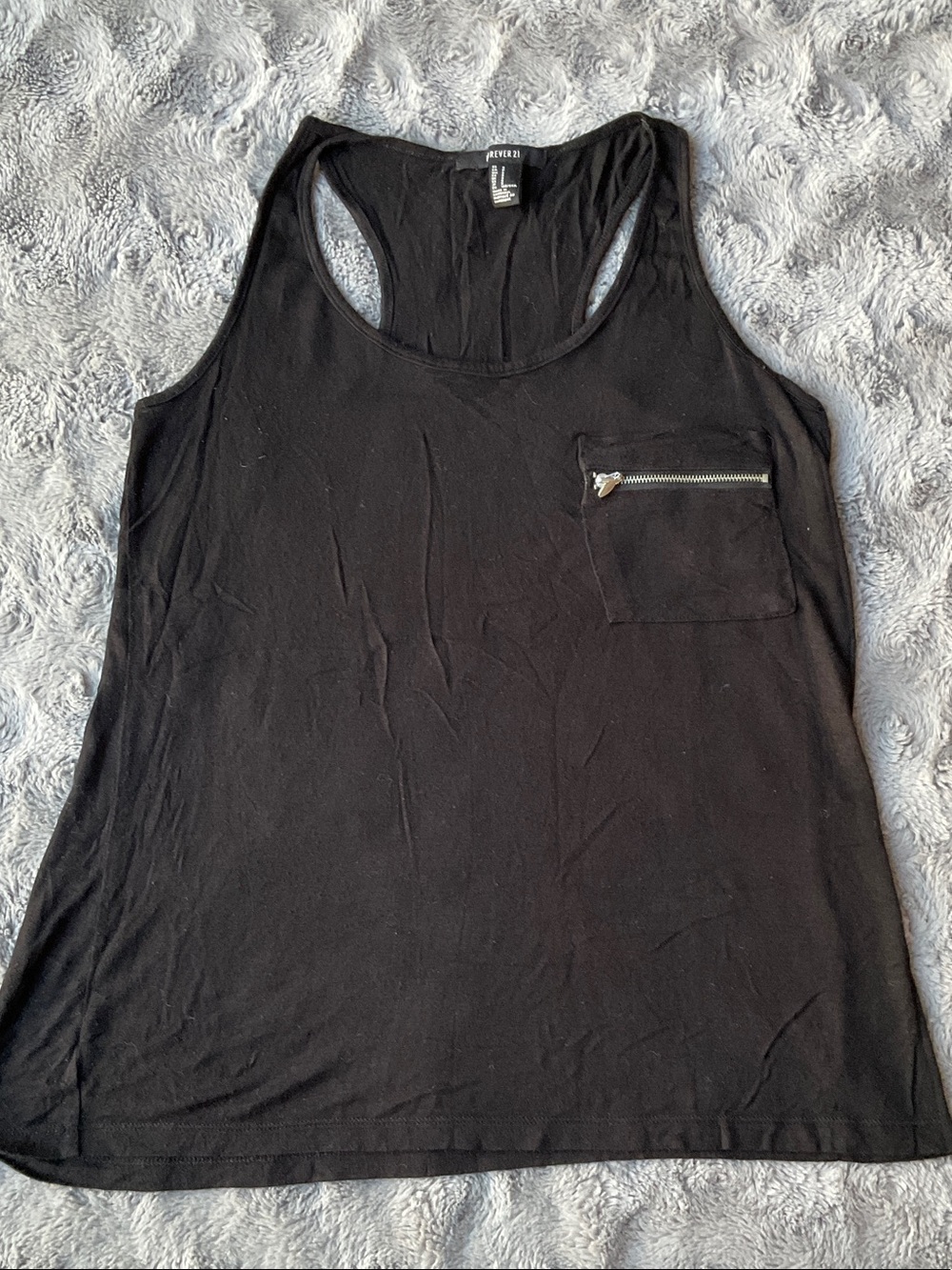 Forever 21 Black Racerback Tank with Zip Pocket